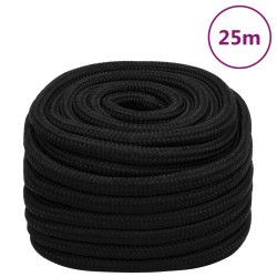 Corda de trabalho 20 mm 25 m poliéster preto