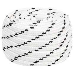 Corda entrançada para barco 18 mm 25 m poliéster branco
