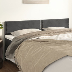 Cabeceiras cinzento-escuro 160x5x78/88 cm veludo