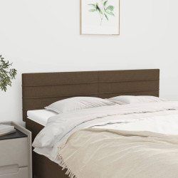 Cabeceiras castanho-escuro 144x5x78/88 cm tecido