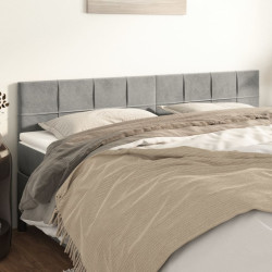 Cabeceiras cinzento-claro 160x5x78/88 cm veludo