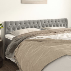 Cabeceiras cinzento-claro 200x7x78/88 cm veludo
