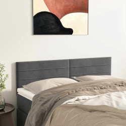 Cabeceiras cinzento-escuro 144x5x78/88 cm veludo