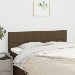 Cabeceiras castanho-escuro 144x5x78/88 cm tecido