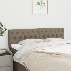Cabeceiras cinzento-acastanhado 144x7x78/88 cm tecido