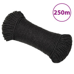 Corda de trabalho 6 mm 250 m polipropileno preto