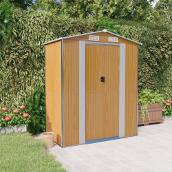Abrigo de jardim 192x108x223 cm aço galvanizado marrom