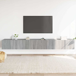 Conjunto móveis de TV 3 pcs madeira processada sonoma cinza