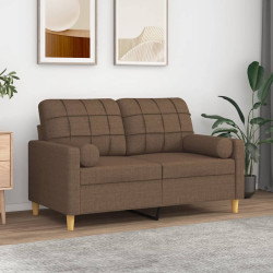 Almofadas decorativas 2 pcs ø15x50 cm tecido castanho