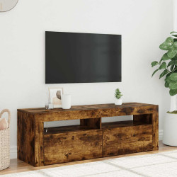 Móvel de TV com luzes LED 120x35x40 cm carvalho fumado
