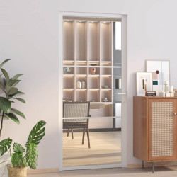 Porta de interior 93x201,5 cm vidro esg e alumínio branco
