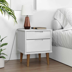 Mesa de cabeceira molde 40x35x48 cm pinho maciço branco