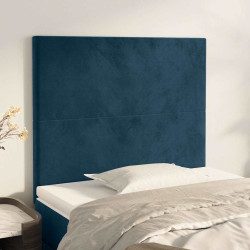 Cabeceira azul escuro 80x5x118/128 cm veludo