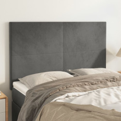 Cabeceira cinza escuro 144x5x118/128 cm veludo