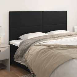 Cabeceira preta 200x5x118/128 cm couro sintético