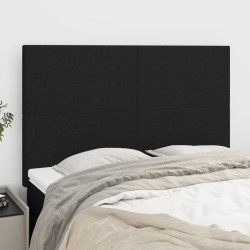 Cabeceira preta 144x5x118/128 cm tecido
