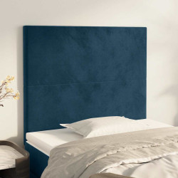 Cabeceira azul escuro 90x5x118/128 cm veludo