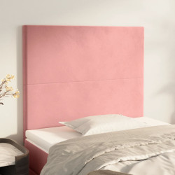 Cabeceira rosa 100x5x118/128 cm veludo