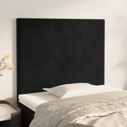 Cabeceira preta 90x5x118/128 cm veludo