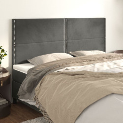 Cabeceira cinza escuro 180x5x118/128 cm veludo