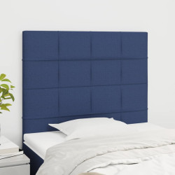 Cabeceira azul 100x5x118/128 cm tecido