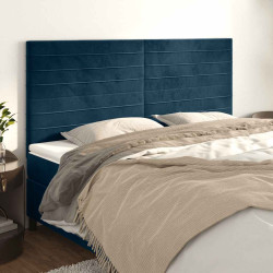Cabeceira azul escuro 180x5x118/128 cm veludo