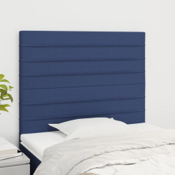 Cabeceira azul 80x5x118/128 cm tecido