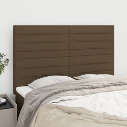 Cabeceira castanho escuro 144x5x118/128 cm tecido