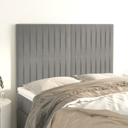 Cabeceira cinza claro 144x5x118/128 cm veludo