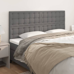 Cabeceira cinza 200x5x118/128 cm couro sintético