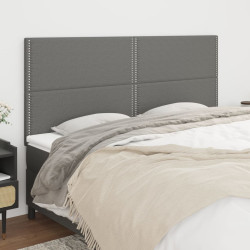 Cabeceira cinza escuro 180x5x118/128 cm tecido