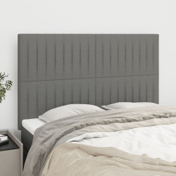 Cabeceira cinza escuro 144x5x118/128 cm tecido