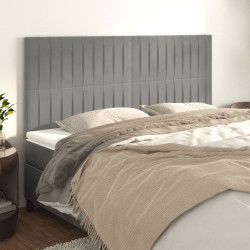 Cabeceira cinza claro 160x5x118/128 cm veludo