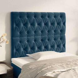 Cabeceira azul escuro 100x7x118/128 cm veludo