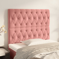 Cabeceira rosa 90x7x118/128 cm veludo