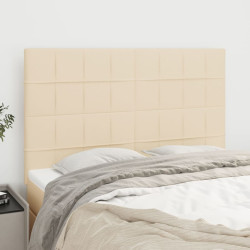 Cabeceira creme 144x5x118/128 cm tecido