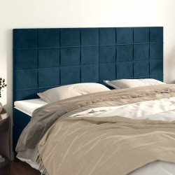 Cabeceira azul escuro 180x5x118/128 cm veludo