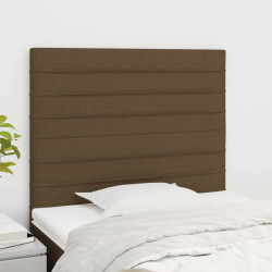 Cabeceira castanho escuro 100x5x118/128 cm tecido