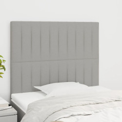 Cabeceira cinza claro 100x5x118/128 cm tecido