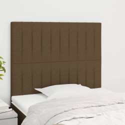 Cabeceira 90x5x118/128 cm tecido castanho escuro
