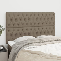 Cabeceira taupe 144x7x118/128 cm tecido
