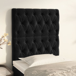 Cabeceira preta 80x7x118/128 cm veludo