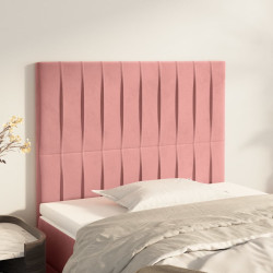 Cabeceira rosa 90x5x118/128 cm veludo