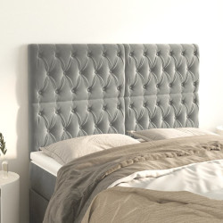 Cabeceira cinza claro 144x7x118/128 cm veludo