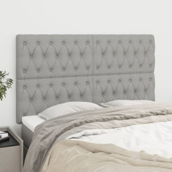 Cabeceira cinza claro 144x7x118/128 cm tecido