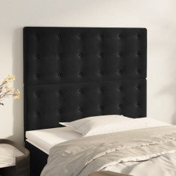 Cabeceira preta 100x5x118/128 cm veludo