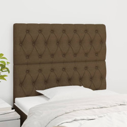 Cabeceira castanho escuro 90x7x118/128 cm tecido