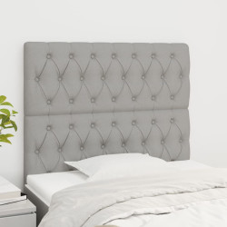 Cabeceira cinza claro 100x7x118/128 cm tecido
