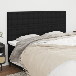 Cabeceira preta 180x5x118/128 cm tecido