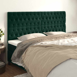 Cabeceira verde escuro 200x7x118/128 cm veludo